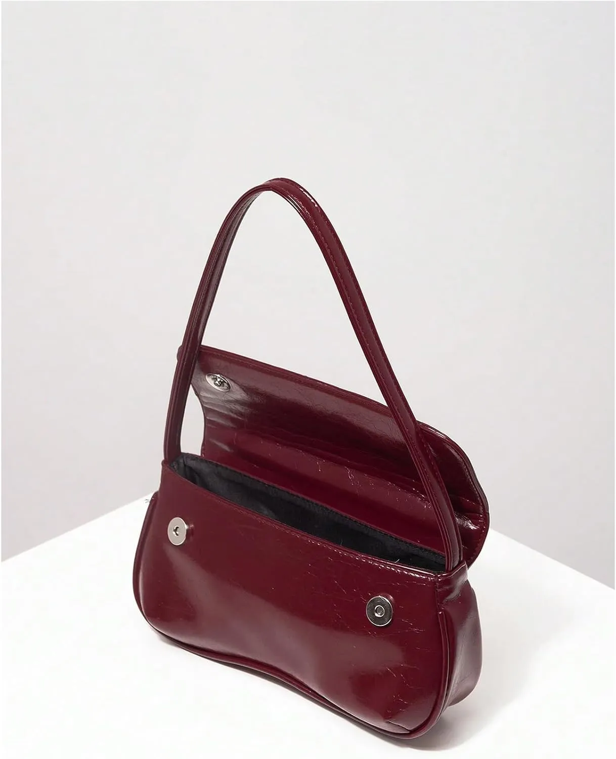 QWINEE Women's Y2K Flap Shoulder Bag PU Leather Handbag Top Handle Square Underarm Bag Hobo Vintage Clutch Purse