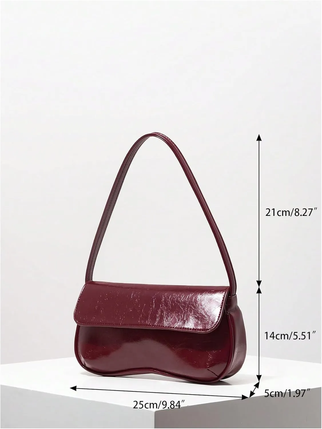 QWINEE Women's Y2K Flap Shoulder Bag PU Leather Handbag Top Handle Square Underarm Bag Hobo Vintage Clutch Purse