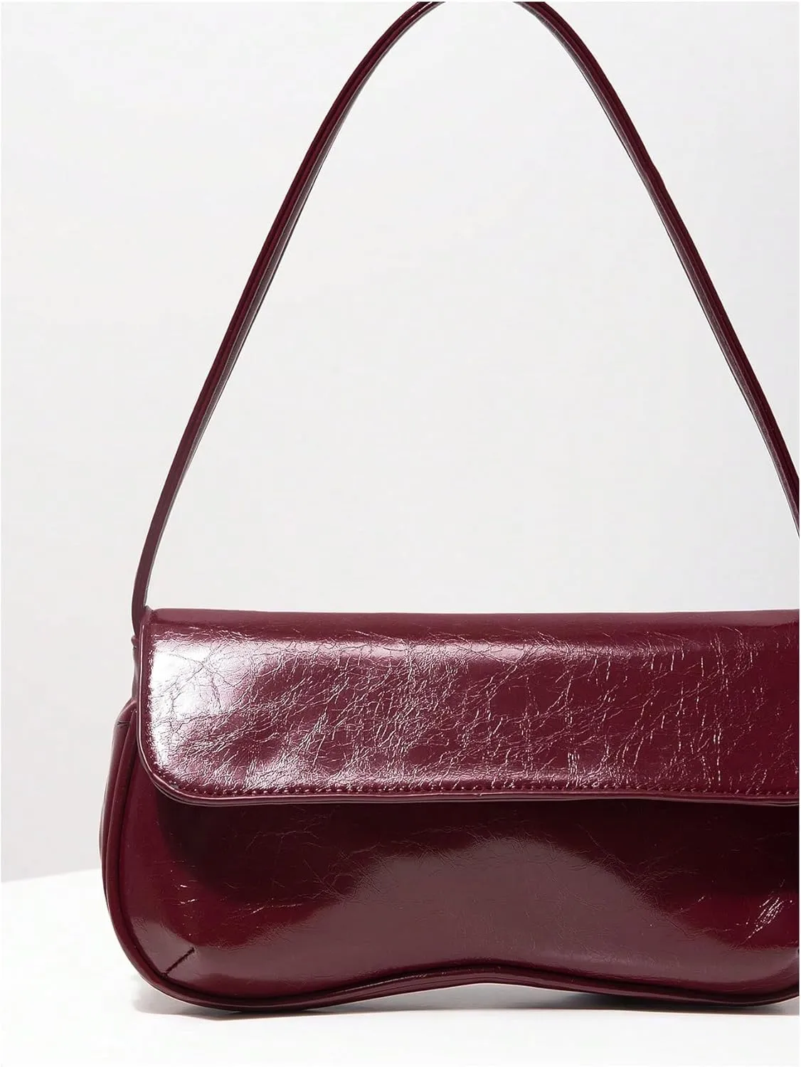 QWINEE Women's Y2K Flap Shoulder Bag PU Leather Handbag Top Handle Square Underarm Bag Hobo Vintage Clutch Purse