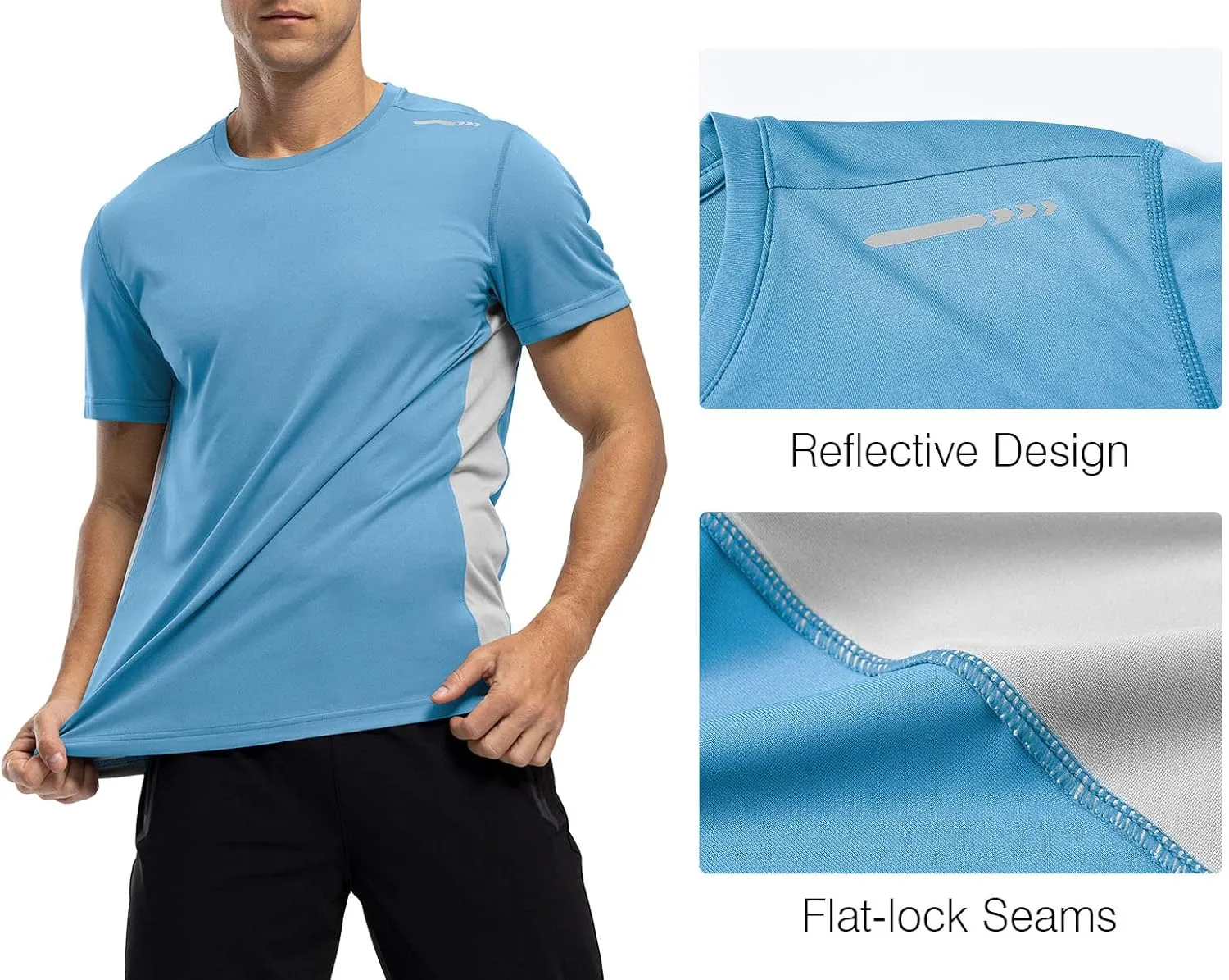 Rdruko Men's Rash Guard Swim Shirts Short Sleeve UPF 50  UV Protection Quick Dry Fishing Surf Active T Shirts