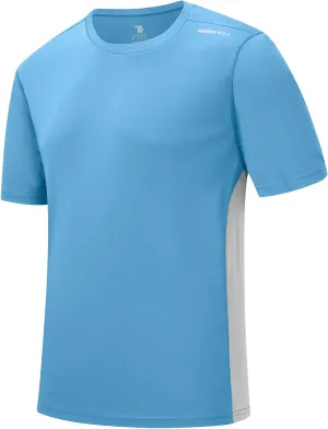 Rdruko Men's Rash Guard Swim Shirts Short Sleeve UPF 50  UV Protection Quick Dry Fishing Surf Active T Shirts