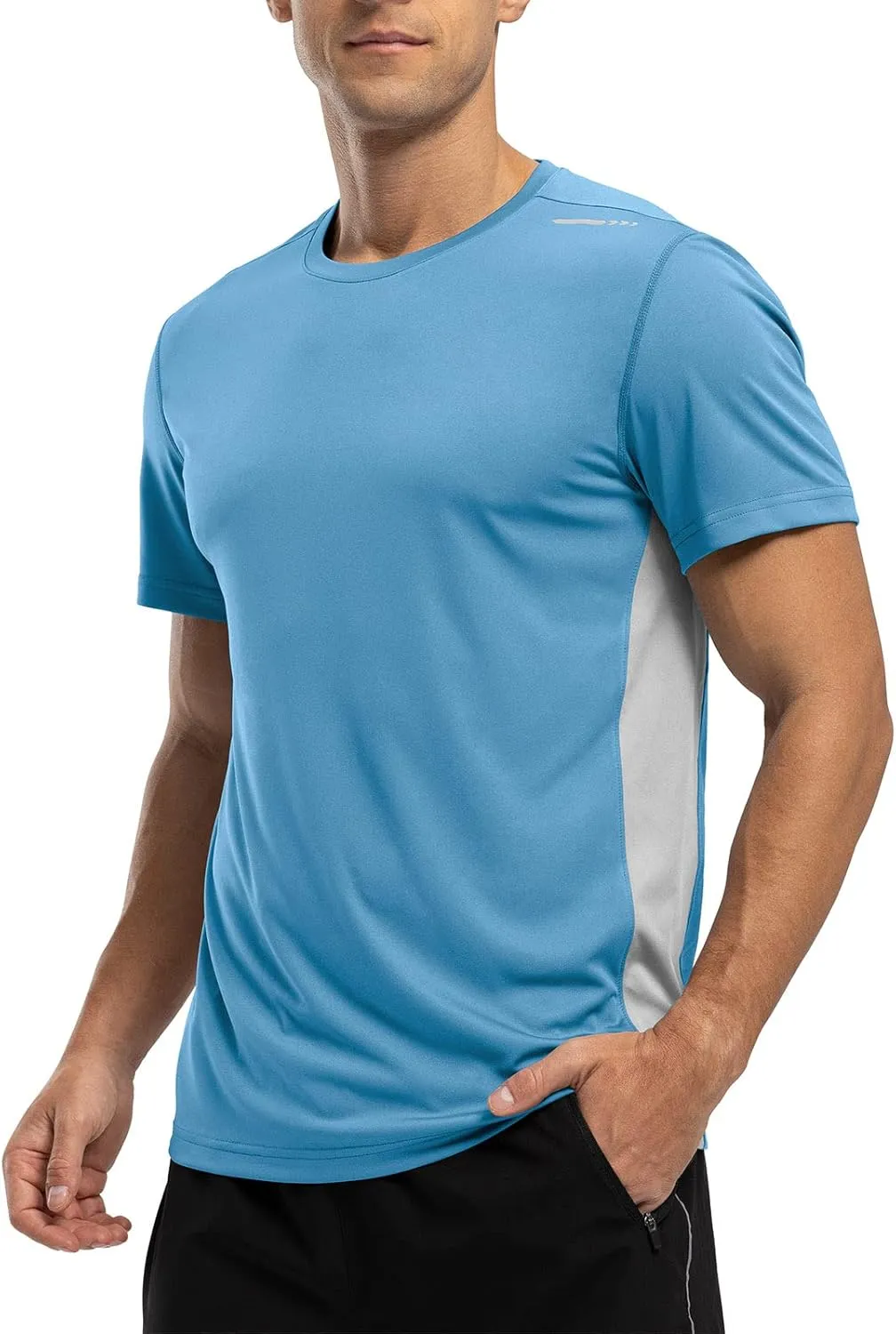 Rdruko Men's Rash Guard Swim Shirts Short Sleeve UPF 50  UV Protection Quick Dry Fishing Surf Active T Shirts