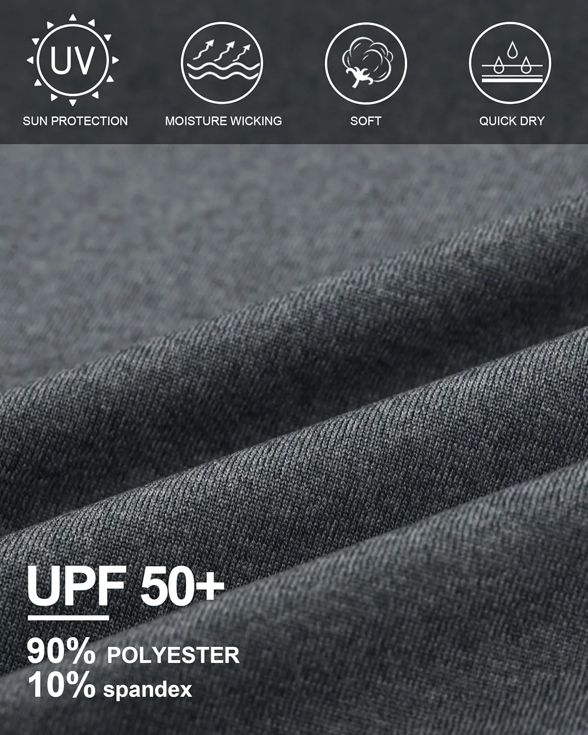 Roadbox Quarter Zip Pullover Men Sun Shirts, Running Workout Long Sleeve UV Shirt, UPF 50  Quick Dry Athletic Rash Guard