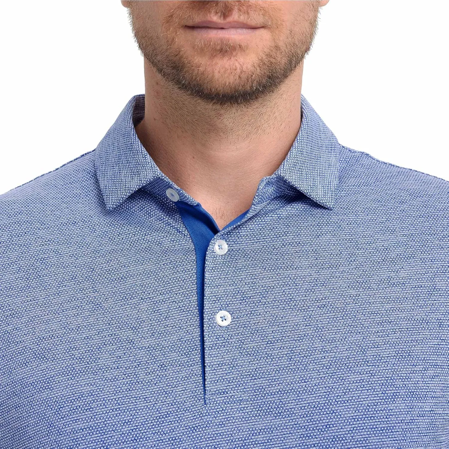 Rouen Mens Golf Shirts Short Sleeve Quick Dry Breathable Active Heather Jacquard Regular Fit Casual Polo Shirts for Men