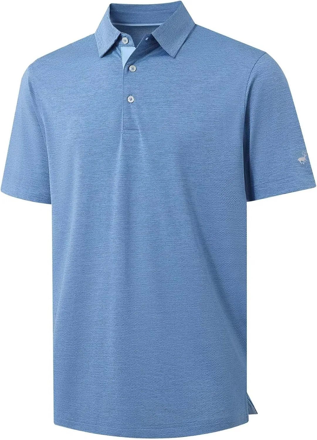Rouen Mens Golf Shirts Short Sleeve Quick Dry Breathable Active Heather Jacquard Regular Fit Casual Polo Shirts for Men