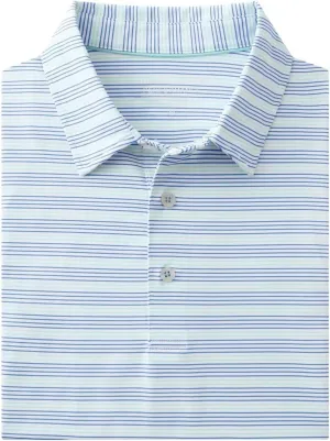 Rouen Men's Polo Shirts Short Sleeve Dry Fit Performance Wicking Moisture Causal Striped Collared Golf Shirts for Men