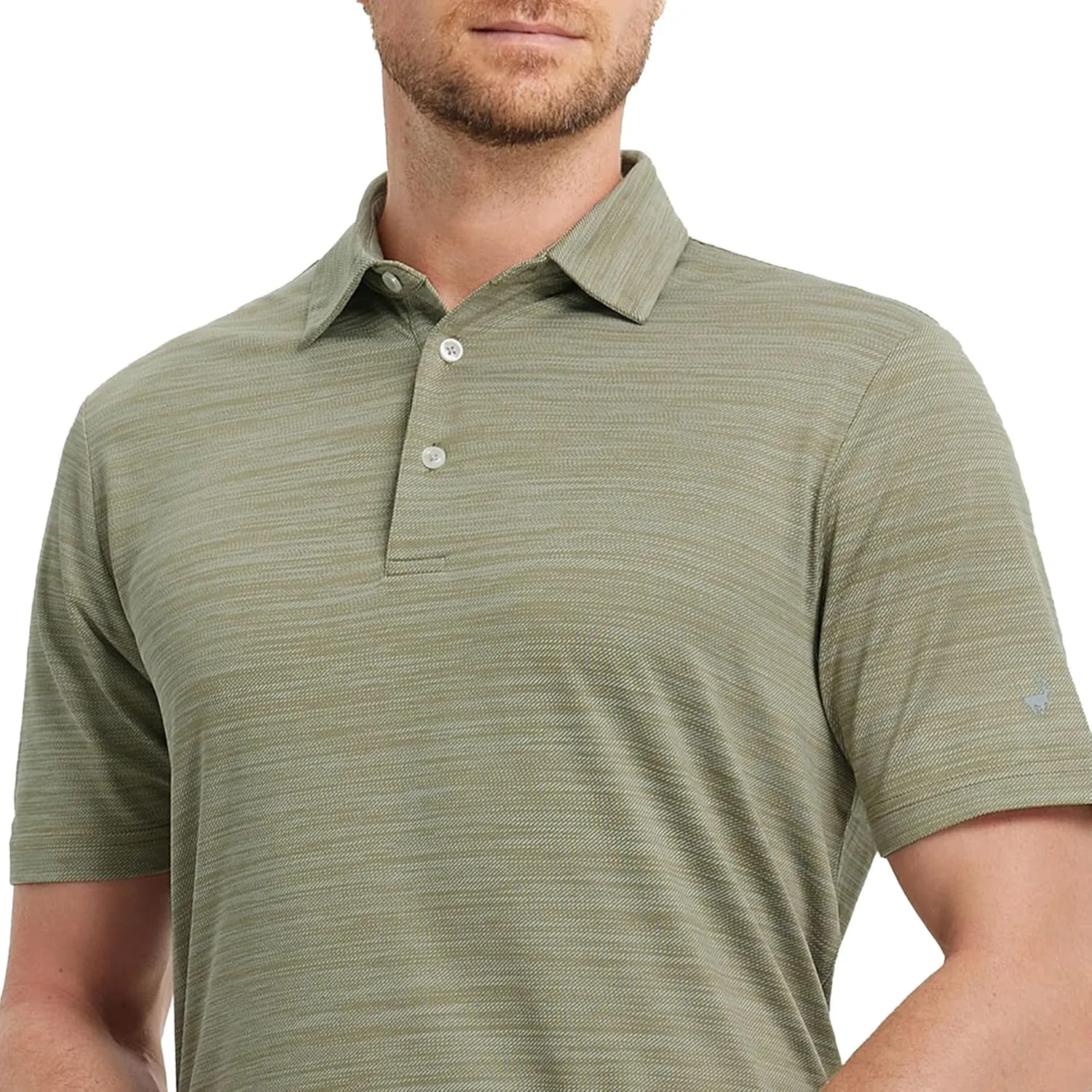 Rouen Polo Shirts for Men Dry Fit Performance Moisture Wicking Casual Jacquard Heather Collared Mens Golf Shirts Short Sleeve
