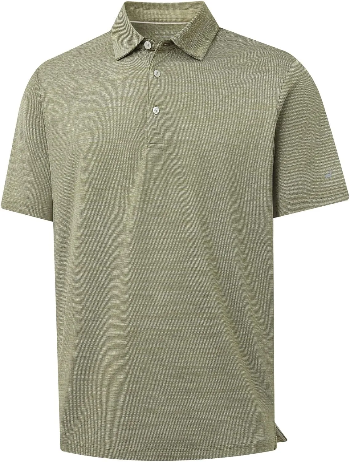 Rouen Polo Shirts for Men Dry Fit Performance Moisture Wicking Casual Jacquard Heather Collared Mens Golf Shirts Short Sleeve