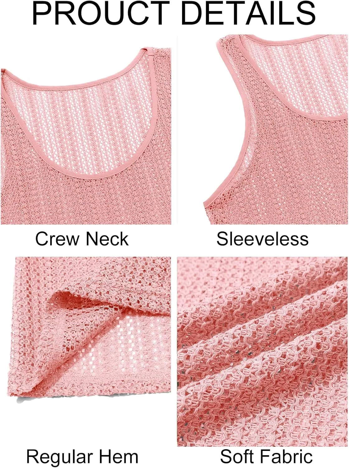 Runcati Mens Sleeveless Tank Tops Knitted Crochet See Through Hollow Out T-Shirts Muscle Summer Beach Hippie Shirts