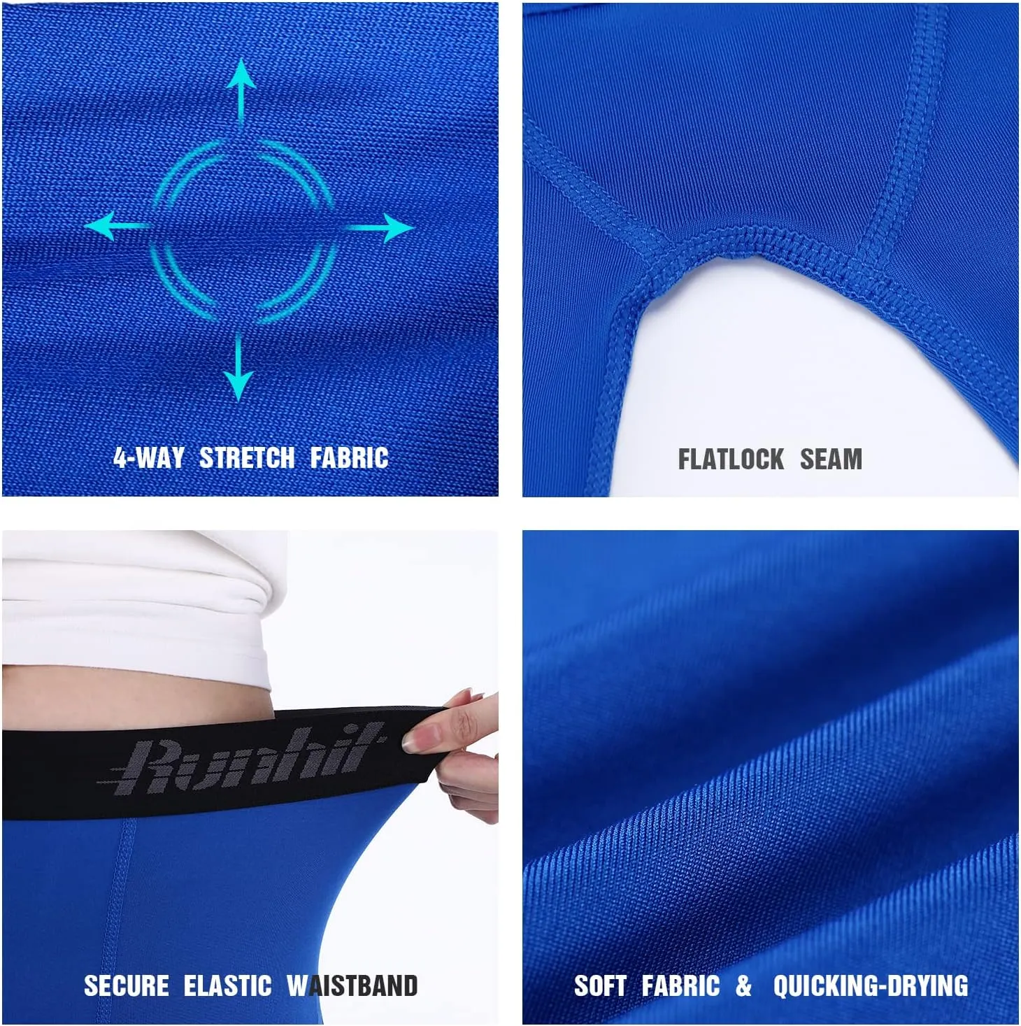 Runhit Boys Compression Leggings Youth Athletic Tights Basketball Compression Pants Boys Base Layer Pants Sports Legging