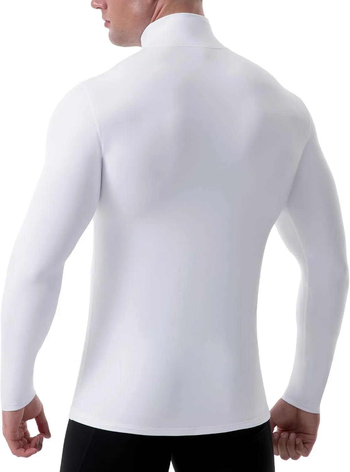 Runhit Men's Thermal Compression Shirts Mock Turtleneck Long Sleeve Undershirt Fleece Lined Athletic Workout Base Layers