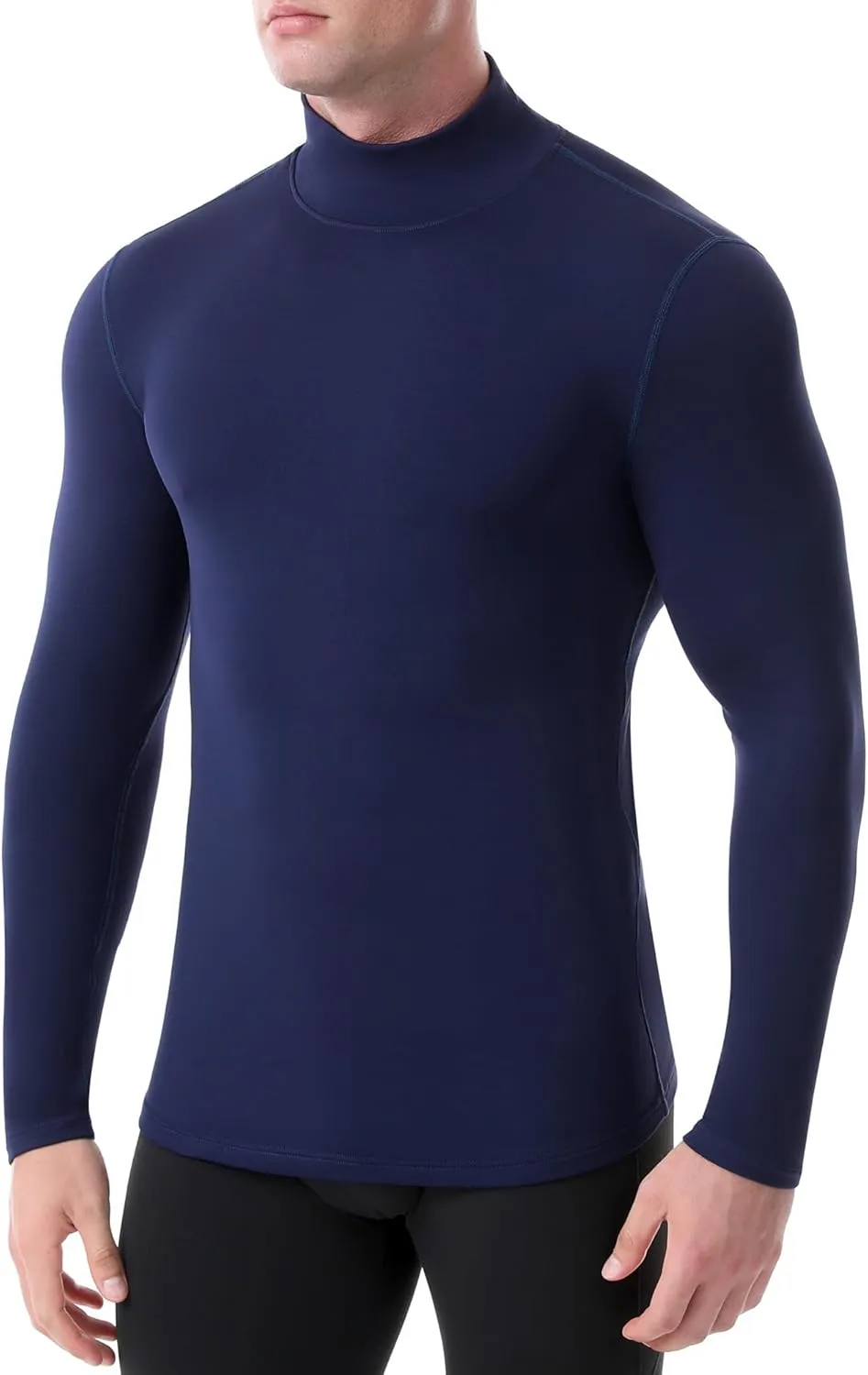 Runhit Men's Thermal Compression Shirts Mock Turtleneck Long Sleeve Undershirt Fleece Lined Athletic Workout Base Layers