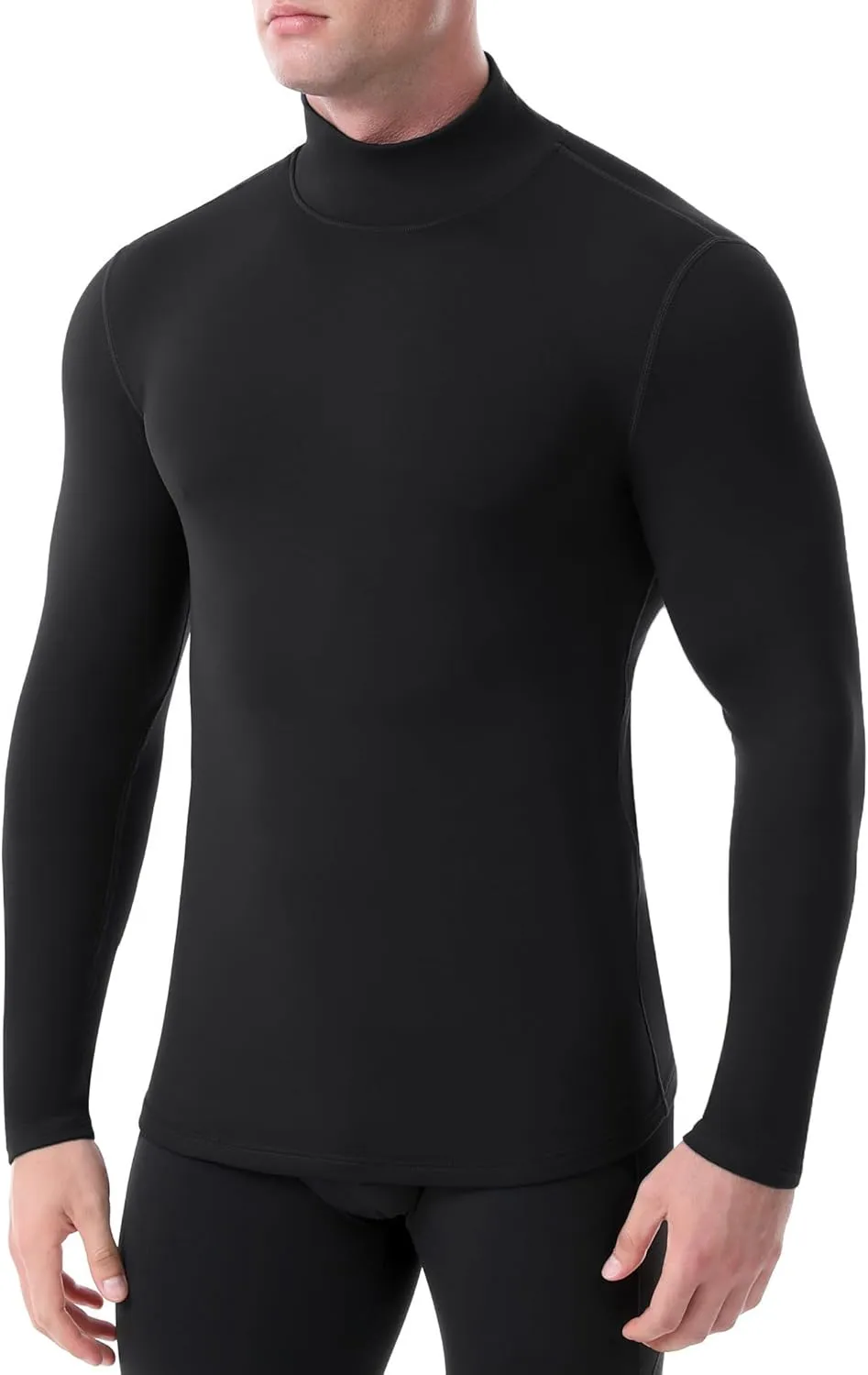 Runhit Men's Thermal Compression Shirts Mock Turtleneck Long Sleeve Undershirt Fleece Lined Athletic Workout Base Layers