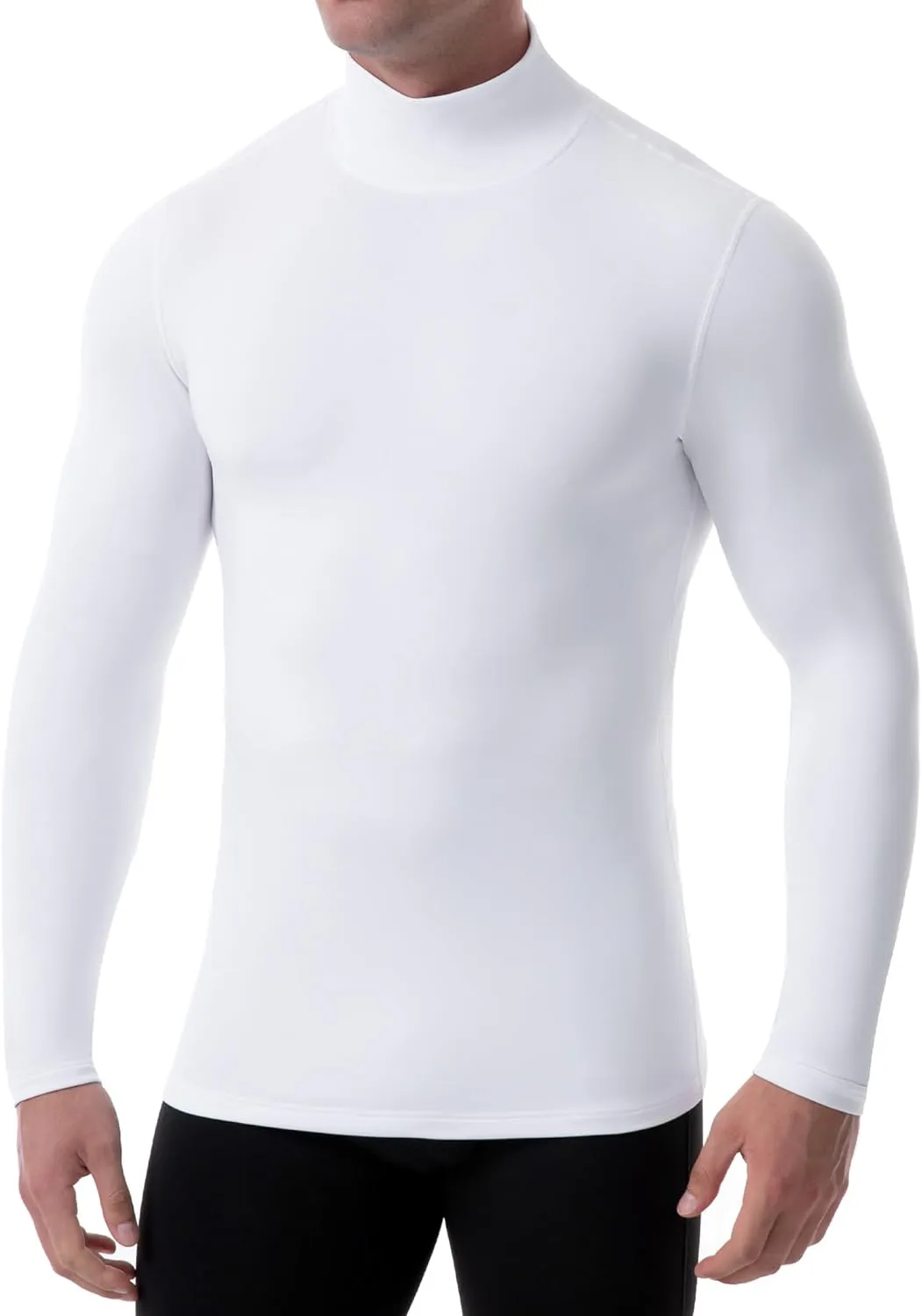 Runhit Men's Thermal Compression Shirts Mock Turtleneck Long Sleeve Undershirt Fleece Lined Athletic Workout Base Layers