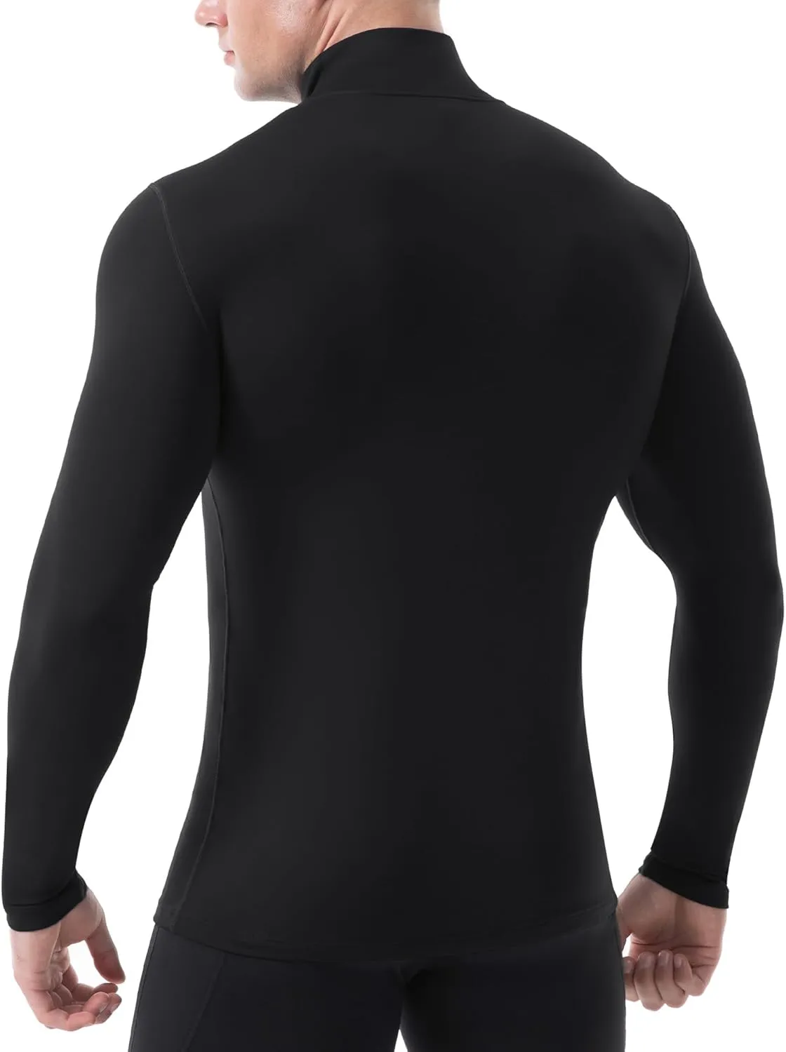 Runhit Men's Thermal Compression Shirts Mock Turtleneck Long Sleeve Undershirt Fleece Lined Athletic Workout Base Layers