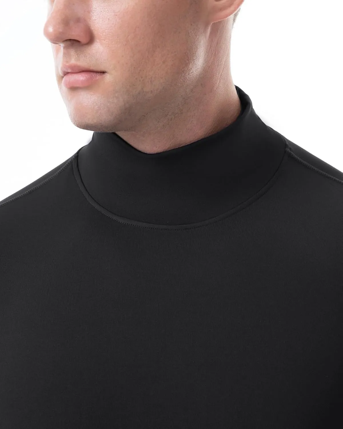 Runhit Men's Thermal Compression Shirts Mock Turtleneck Long Sleeve Undershirt Fleece Lined Athletic Workout Base Layers