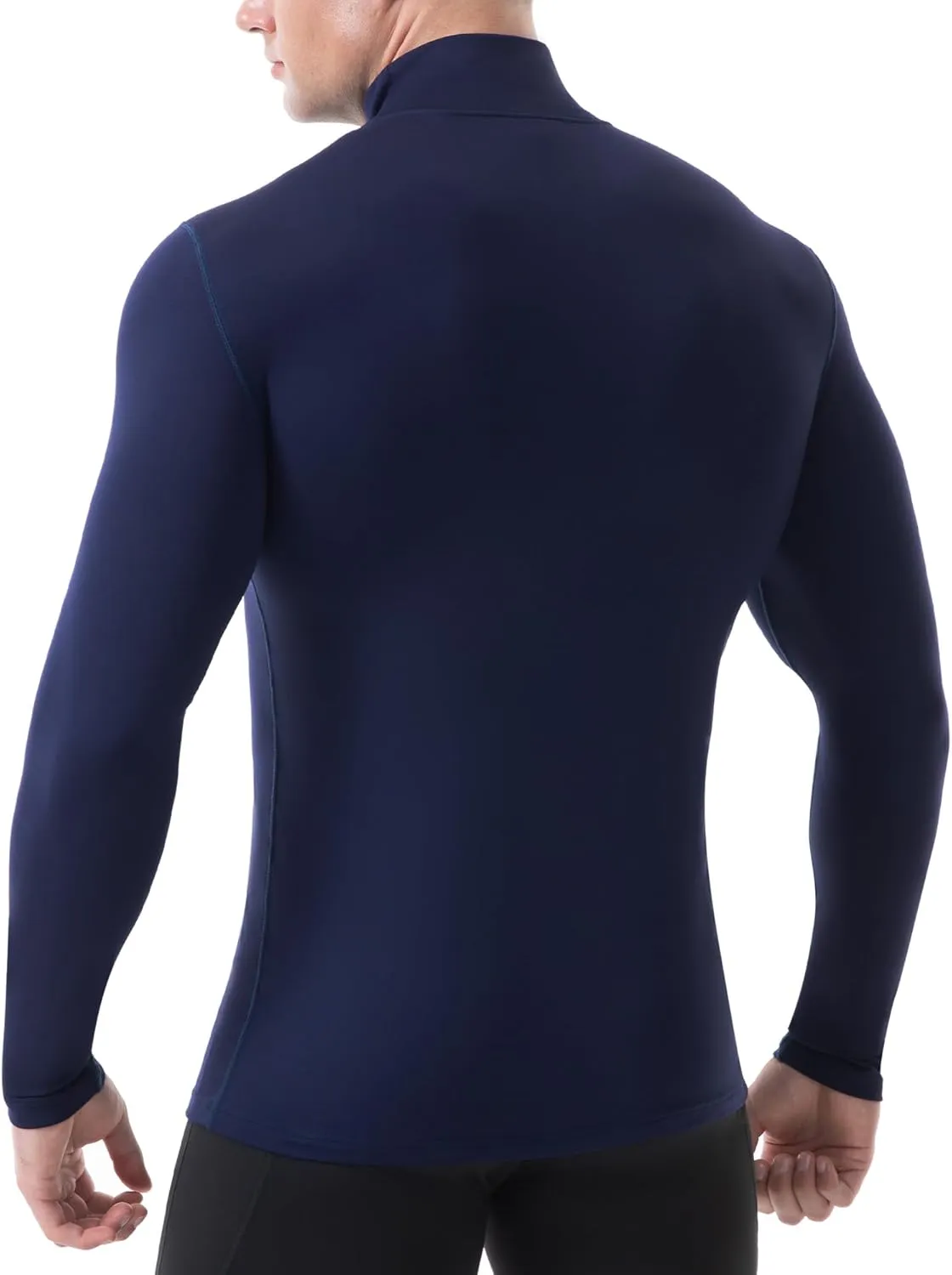 Runhit Men's Thermal Compression Shirts Mock Turtleneck Long Sleeve Undershirt Fleece Lined Athletic Workout Base Layers