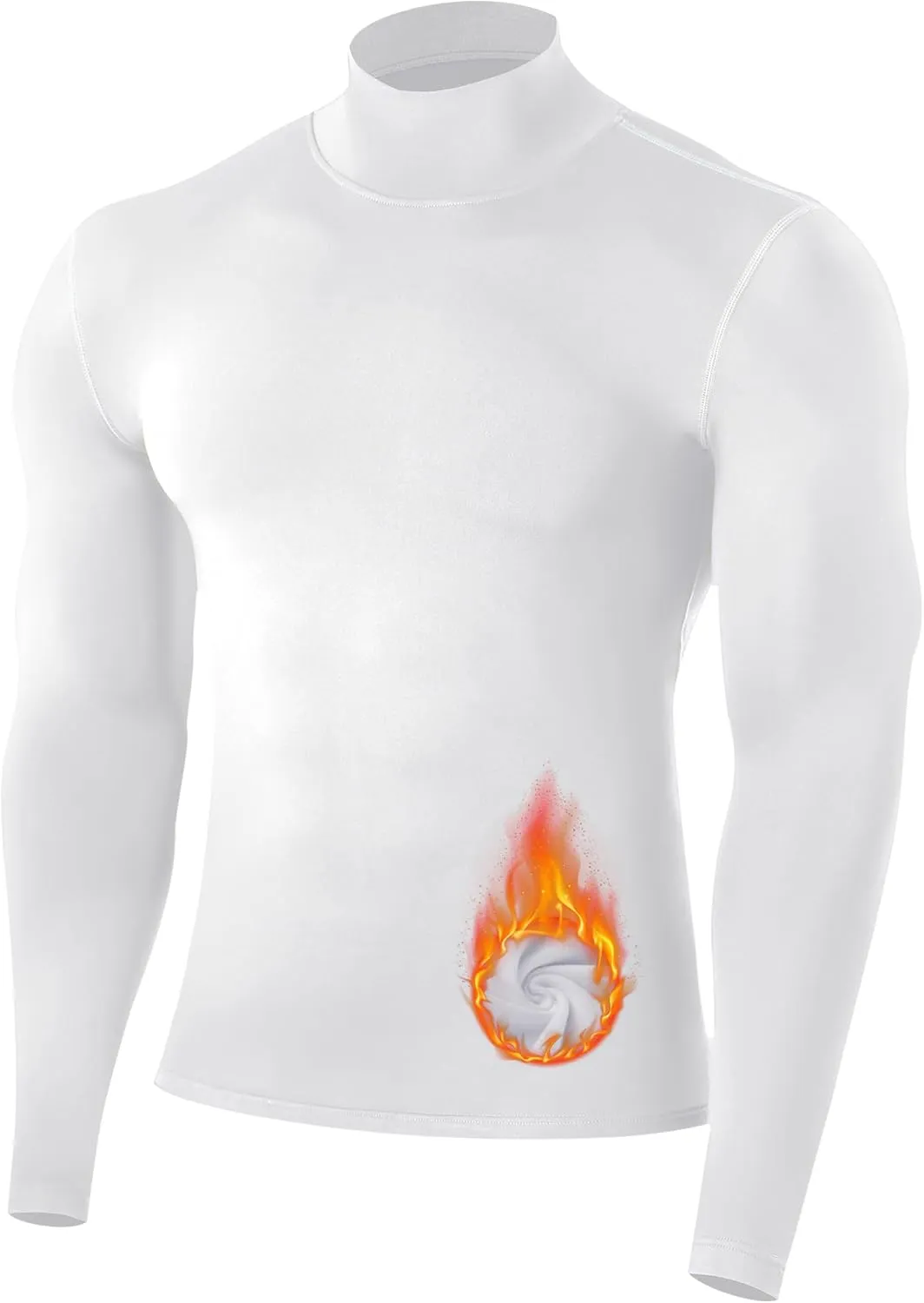 Runhit Men's Thermal Compression Shirts Mock Turtleneck Long Sleeve Undershirt Fleece Lined Athletic Workout Base Layers