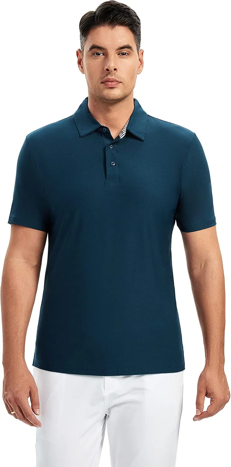 SAMERM Golf Shirts for Men Dry Fit Short Sleeve Mens Golf Shirt Performance Moisture Wicking Polo Shirts for Men