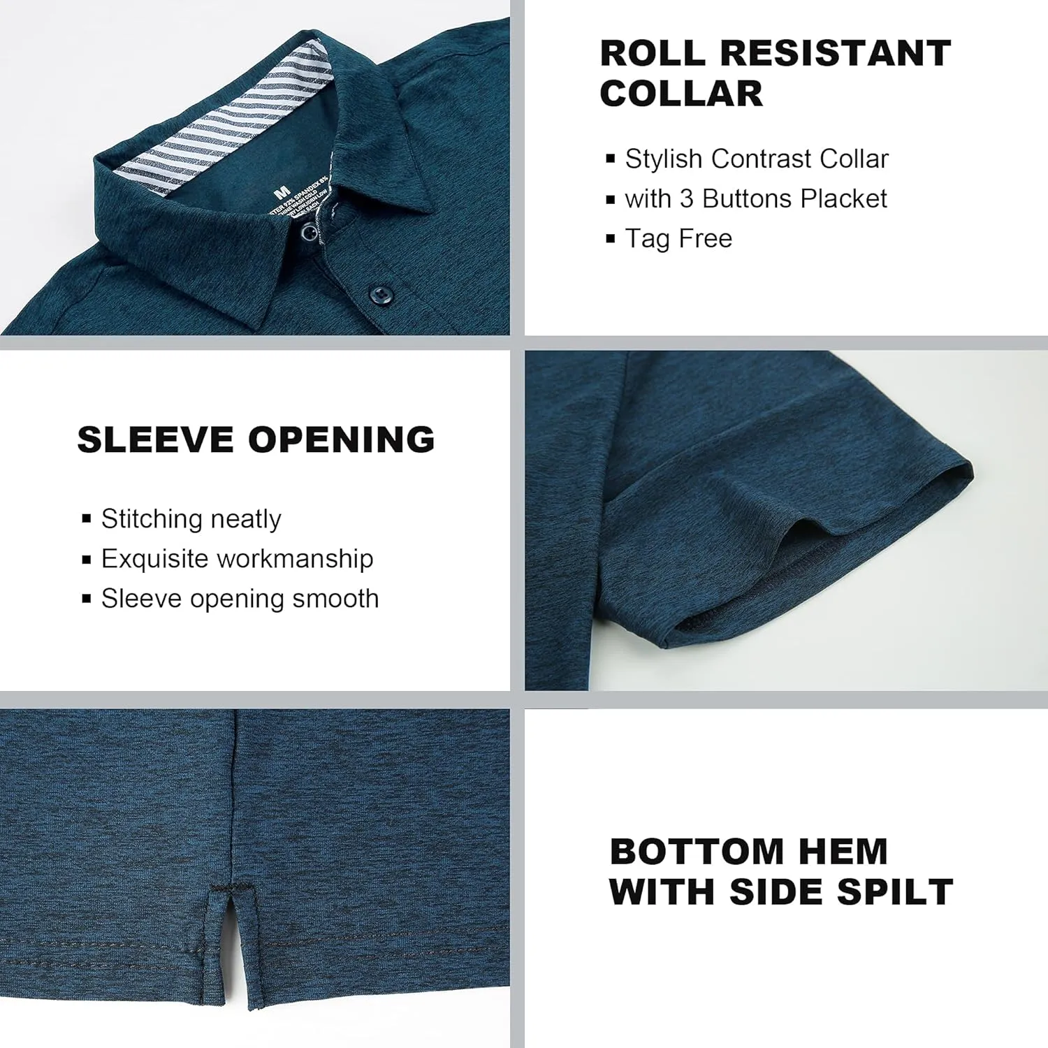 SAMERM Golf Shirts for Men Dry Fit Short Sleeve Mens Golf Shirt Performance Moisture Wicking Polo Shirts for Men