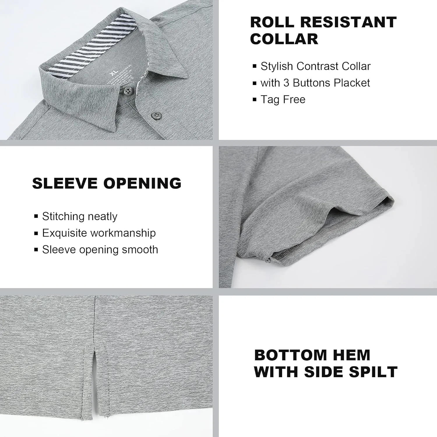 SAMERM Golf Shirts for Men Dry Fit Short Sleeve Mens Golf Shirt Performance Moisture Wicking Polo Shirts for Men