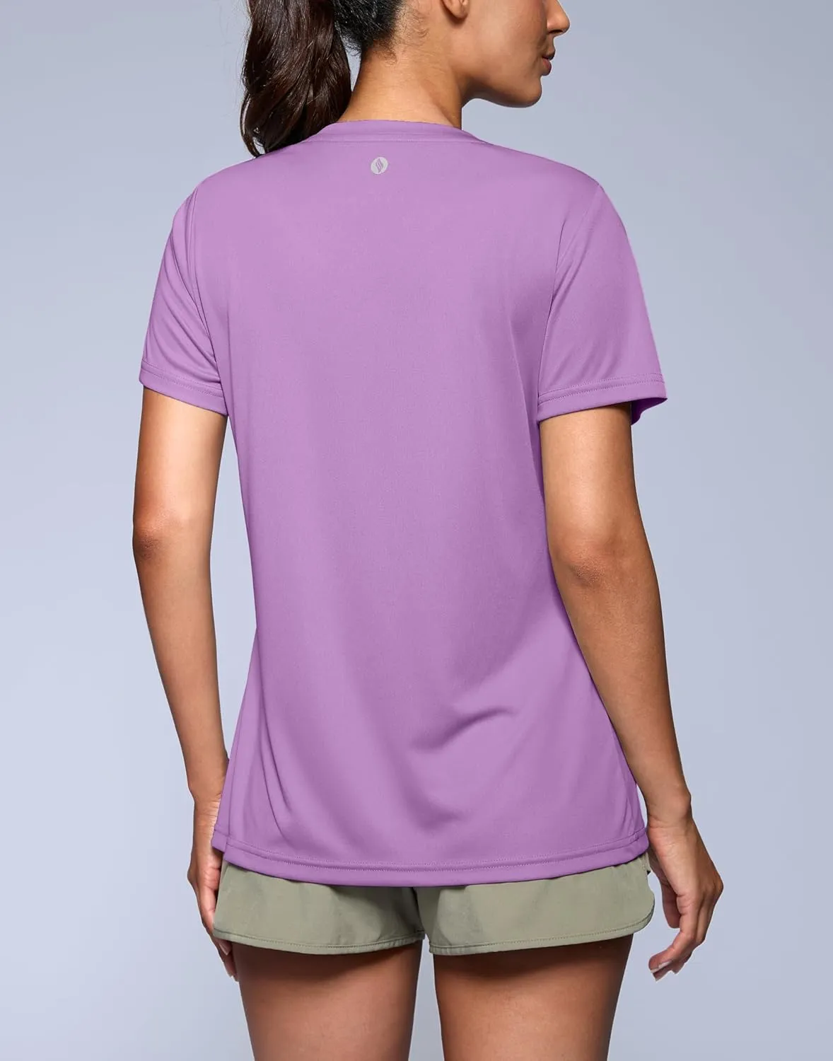 SANTINY Women's V Neck Short Sleeve Shirts Uv Protectioin Moisture Wicking Hiking Workout Athletic T Shirts for Women