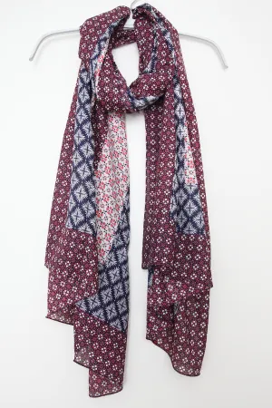 Scarf Geo Navy Pink