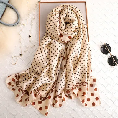 Scarves soft long print silk scarves lady shawl and wrap