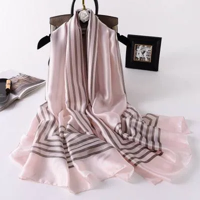 Scarves soft long print silk scarves lady shawl and wrap