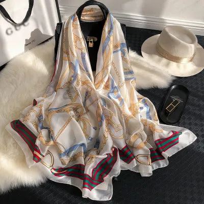 Scarves soft long print silk scarves lady shawl and wrap
