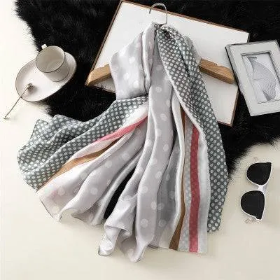 Scarves soft long print silk scarves lady shawl and wrap