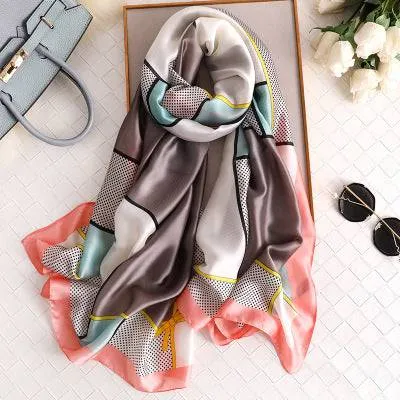 Scarves soft long print silk scarves lady shawl and wrap