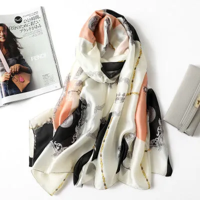 Scarves soft long print silk scarves lady shawl and wrap