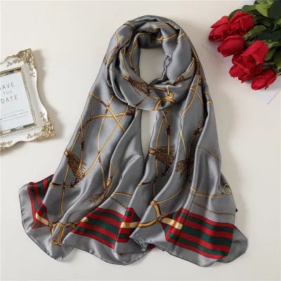 Scarves soft long print silk scarves lady shawl and wrap