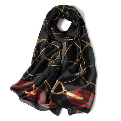 Scarves soft long print silk scarves lady shawl and wrap