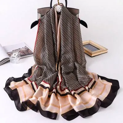 Scarves soft long print silk scarves lady shawl and wrap