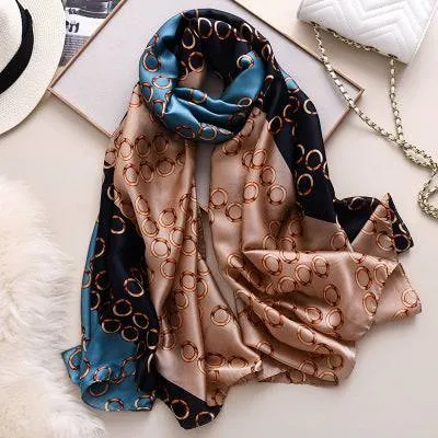 Scarves soft long print silk scarves lady shawl and wrap