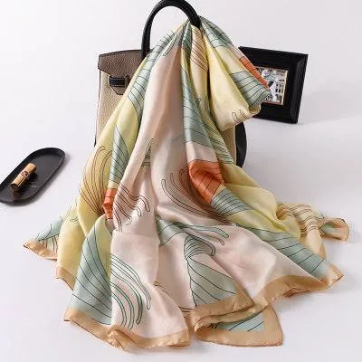 Scarves soft long print silk scarves lady shawl and wrap