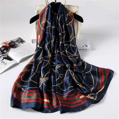 Scarves soft long print silk scarves lady shawl and wrap