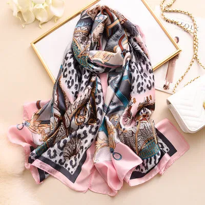 Scarves soft long print silk scarves lady shawl and wrap