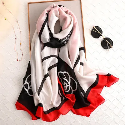 Scarves soft long print silk scarves lady shawl and wrap