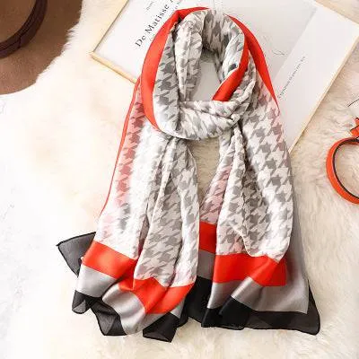 Scarves soft long print silk scarves lady shawl and wrap