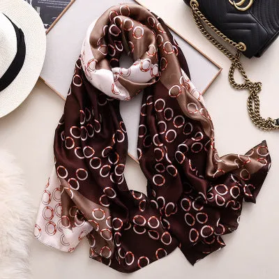 Scarves soft long print silk scarves lady shawl and wrap