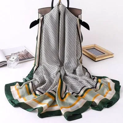 Scarves soft long print silk scarves lady shawl and wrap