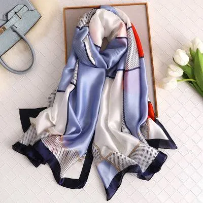 Scarves soft long print silk scarves lady shawl and wrap