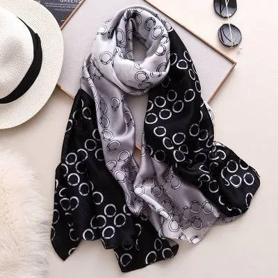 Scarves soft long print silk scarves lady shawl and wrap
