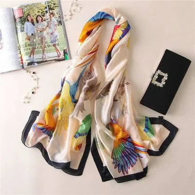 Scarves soft long print silk scarves lady shawl and wrap