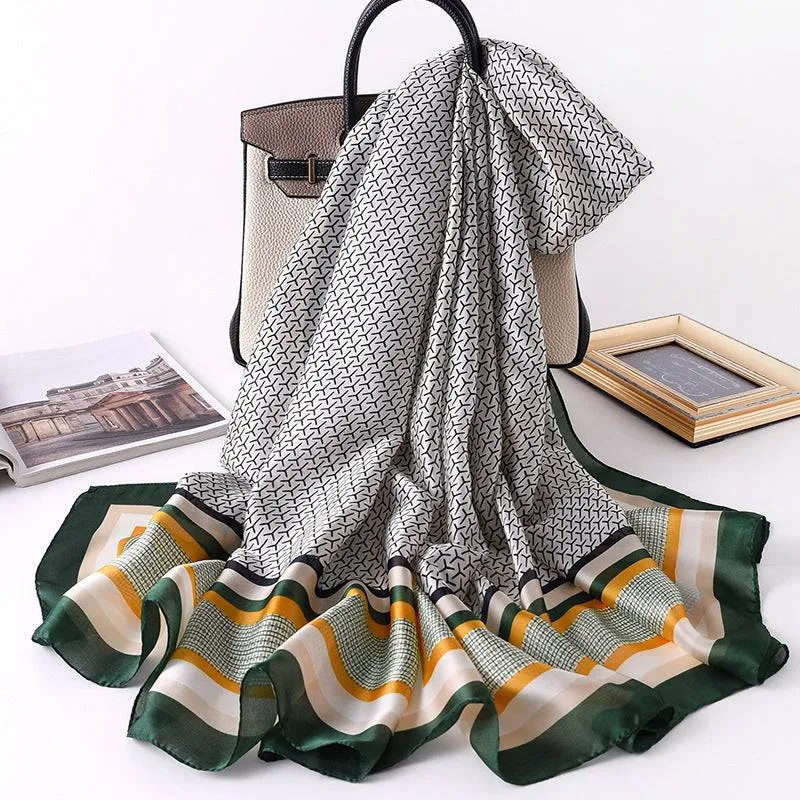 Scarves soft long print silk scarves lady shawl and wrap