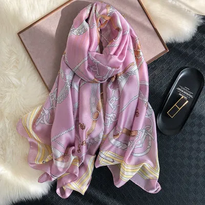 Scarves soft long print silk scarves lady shawl and wrap