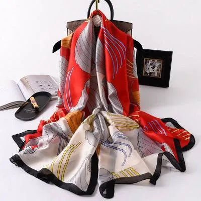 Scarves soft long print silk scarves lady shawl and wrap